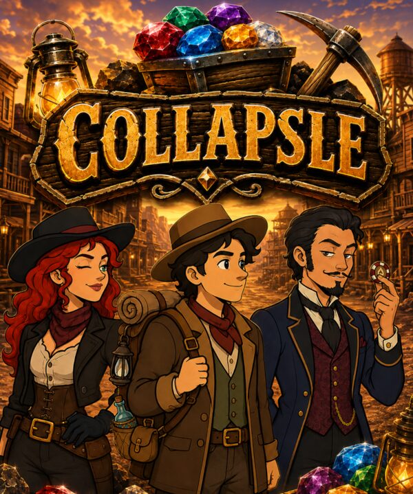 Collapsle key art, portrait, with the Bandit, Trader and Gambler